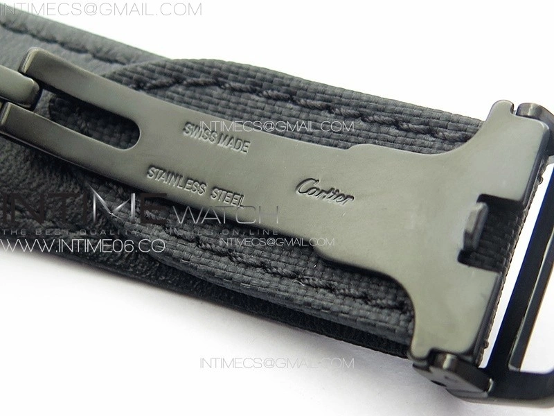 Ballon Bleu 42mm DLC 3KF 1:1 Best Edition Black Texture Dial on Black Leather Strap A2824