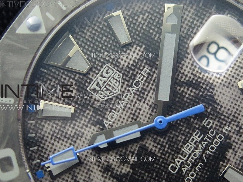 Aquaracer Calibre 5 PVD 41mm TARF 1:1 Best Edition Carbon Blue Dial on Black Nylon Strap SW200