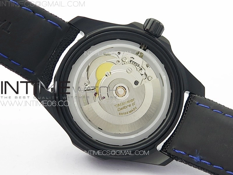 Aquaracer Calibre 5 PVD 41mm TARF 1:1 Best Edition Carbon Blue Dial on Black Nylon Strap SW200