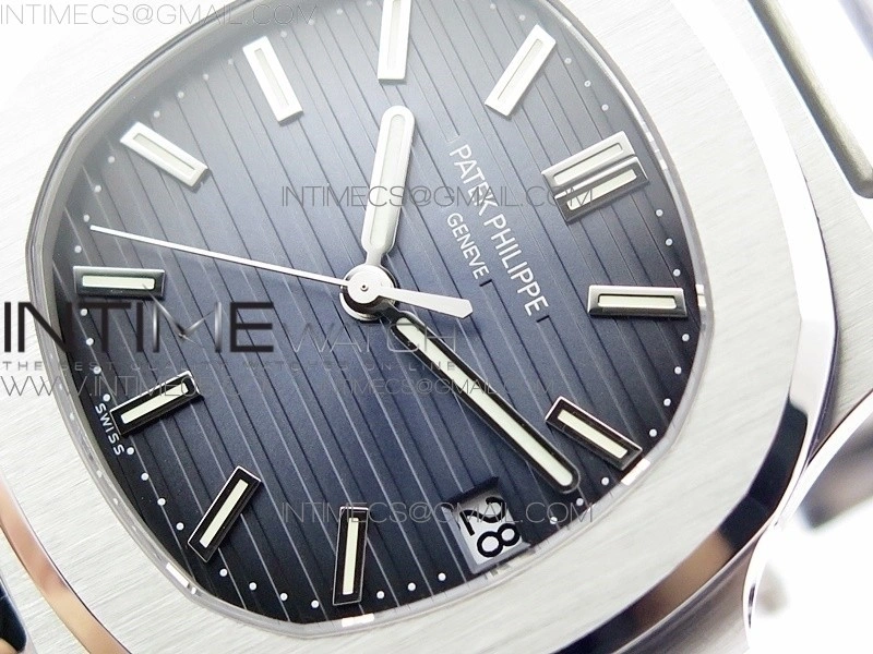 Nautilus Jumbo 5711 Super Replication PPF V4 1:1 Best Edition Blue Textured Dial on Black Leather Strap PPF324