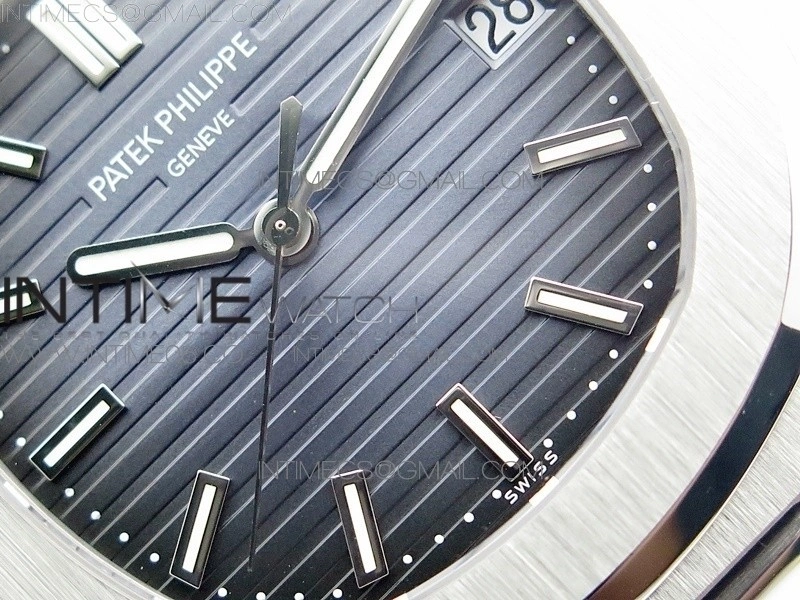 Nautilus Jumbo 5711 Super Replication PPF V4 1:1 Best Edition Blue Textured Dial on Black Leather Strap PPF324