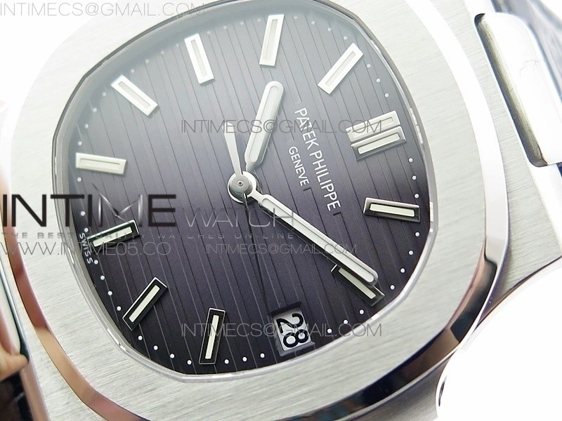 Nautilus Jumbo 5711 Super Replication PPF V4 1:1 Best Edition Gray Textured Dial on Black Leather Strap PPF324