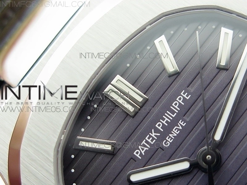 Nautilus Jumbo 5711 Super Replication PPF V4 1:1 Best Edition Gray Textured Dial on Black Leather Strap PPF324
