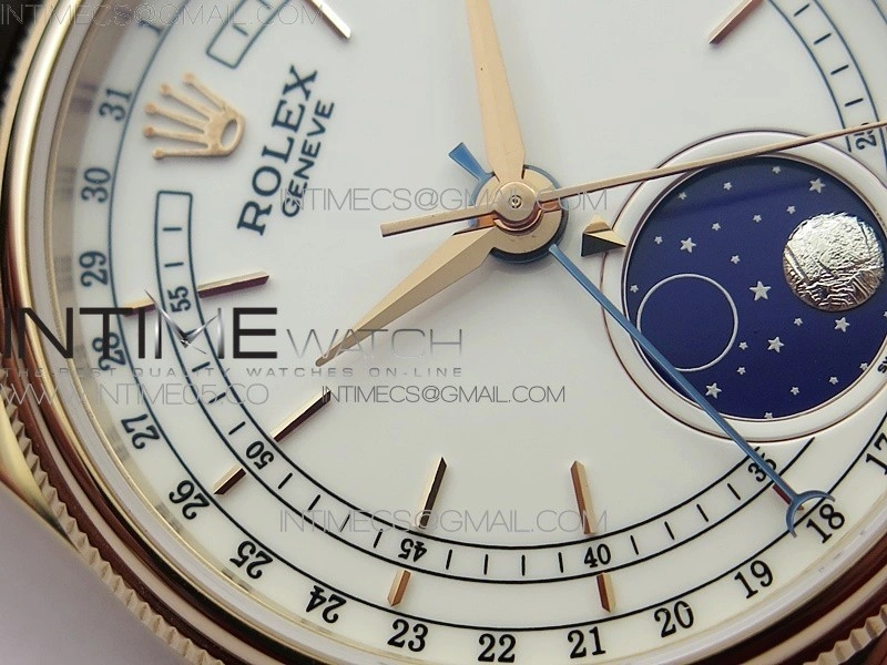 Cellini 50535 Moonphase RG GMF Best Edition White Dial on Brown Leather Strap A3195