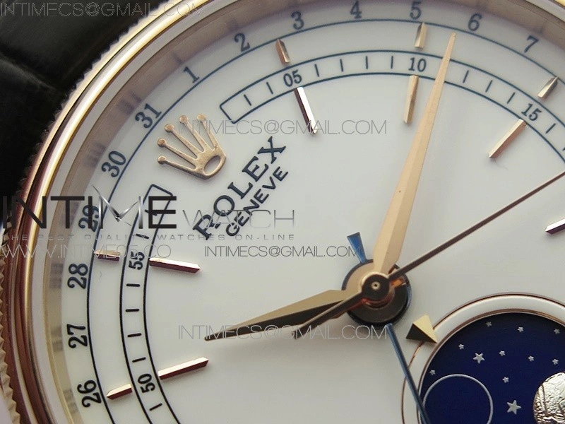 Cellini 50535 Moonphase RG GMF Best Edition White Dial on Brown Leather Strap A3195