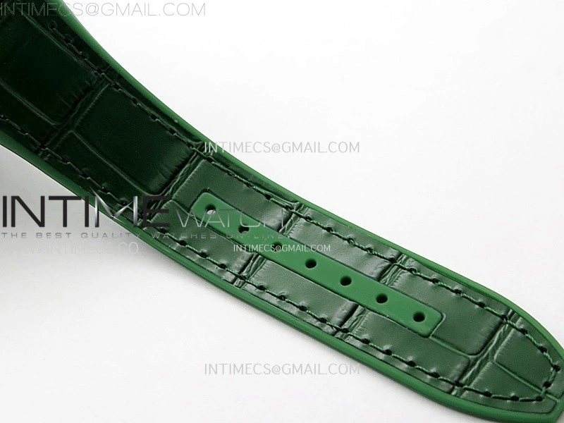 Vanguard V45 Full Diamonds ABF Best Edition Full Paved Diamonds Dial On Green Gummy Strap A2824