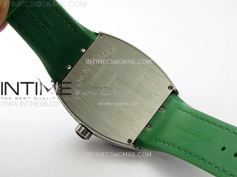 Vanguard V45 Full Diamonds ABF Best Edition Full Paved Diamonds Dial On Green Gummy Strap A2824