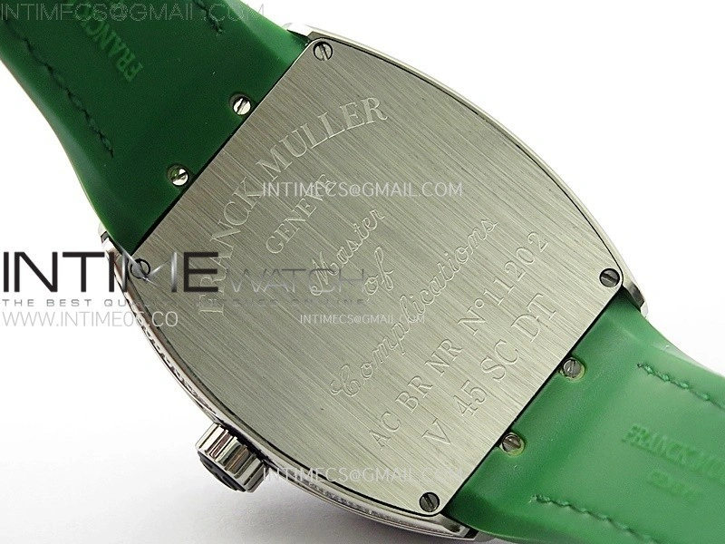 Vanguard V45 Full Diamonds ABF Best Edition Full Paved Diamonds Dial On Green Gummy Strap A2824