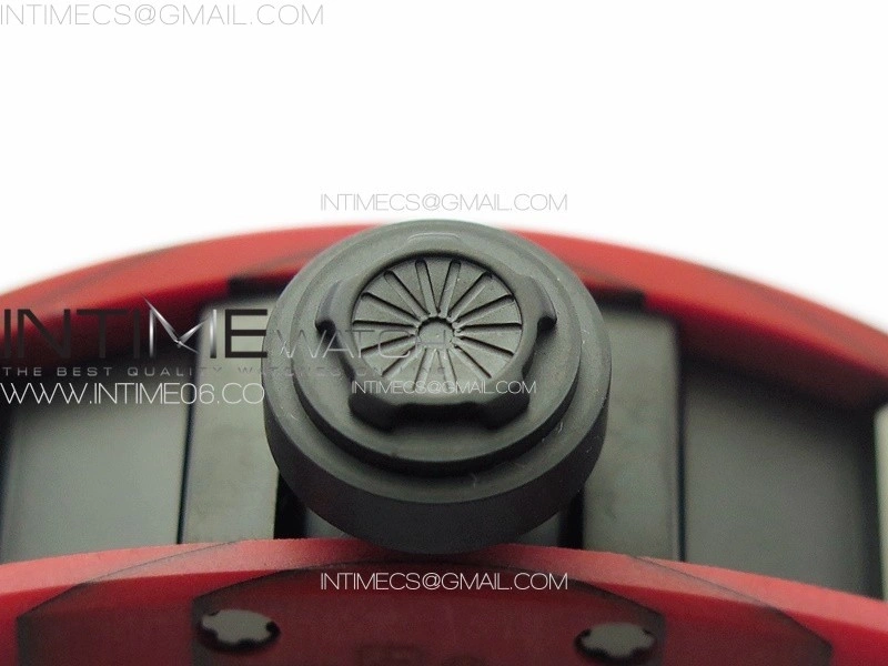 RM052 Skull Red Carbon Real Tourbillon YSF 1:1 Best Edition Skull Dial on Red Rubber Strap