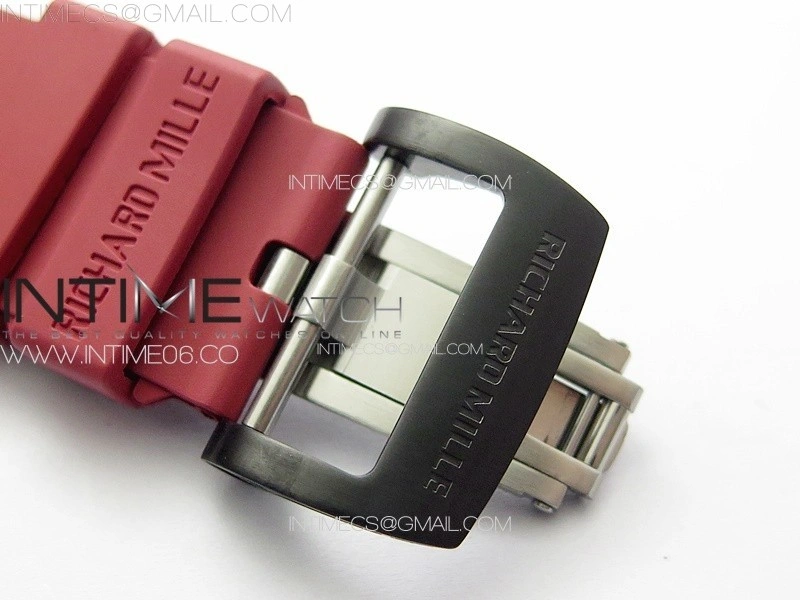 RM052 Skull Red Carbon Real Tourbillon YSF 1:1 Best Edition Skull Dial on Red Rubber Strap
