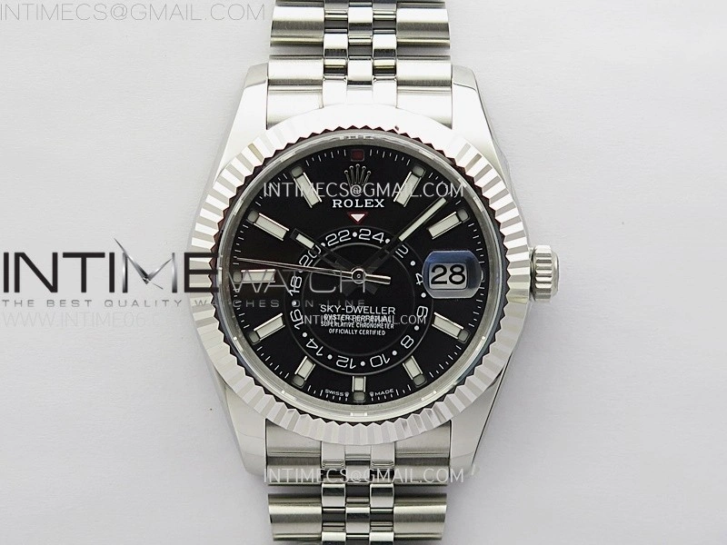 Sky-Dweller 326934 904L SS ZF 1:1 Best Edition Black Dial on Jubilee Bracelet Asian 2824