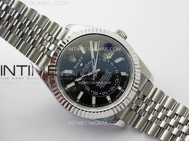Sky-Dweller 326934 904L SS ZF 1:1 Best Edition Black Dial on Jubilee Bracelet Asian 2824