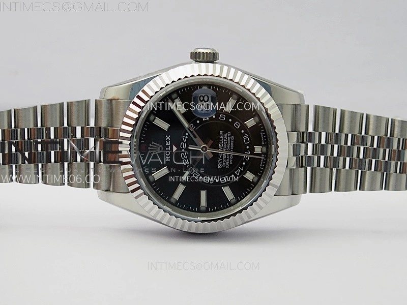 Sky-Dweller 326934 904L SS ZF 1:1 Best Edition Black Dial on Jubilee Bracelet Asian 2824