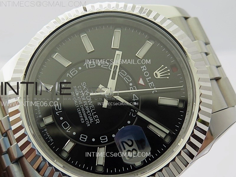 Sky-Dweller 326934 904L SS ZF 1:1 Best Edition Black Dial on Jubilee Bracelet Asian 2824