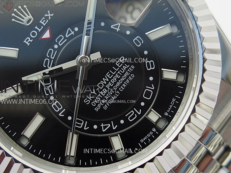 Sky-Dweller 326934 904L SS ZF 1:1 Best Edition Black Dial on Jubilee Bracelet Asian 2824