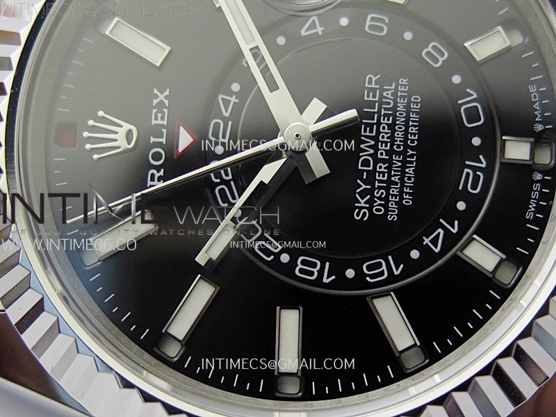 Sky-Dweller 326934 904L SS ZF 1:1 Best Edition Black Dial on Jubilee Bracelet Asian 2824
