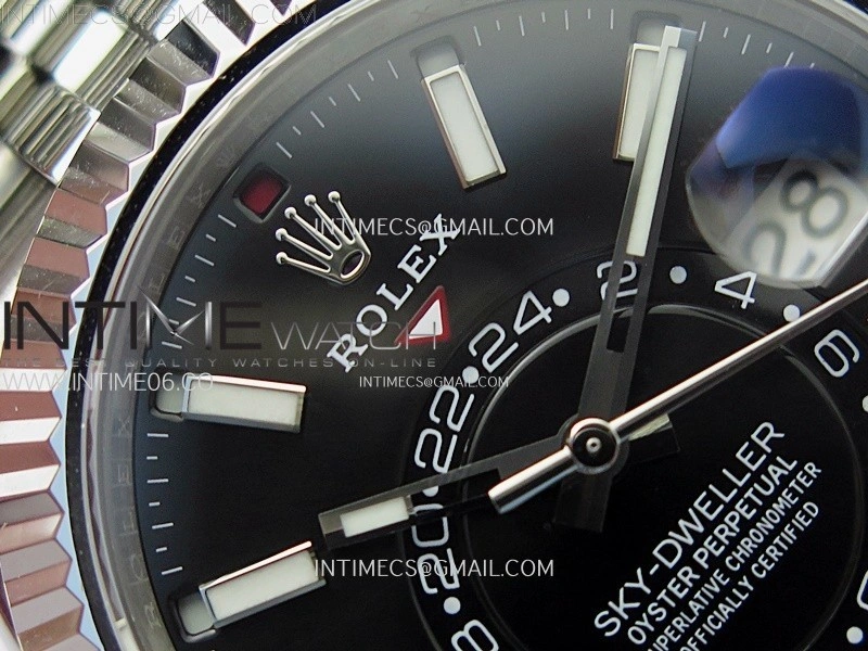 Sky-Dweller 326934 904L SS ZF 1:1 Best Edition Black Dial on Jubilee Bracelet Asian 2824