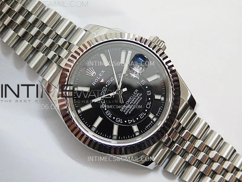 Sky-Dweller 326934 904L SS ZF 1:1 Best Edition Black Dial on Jubilee Bracelet Asian 2824