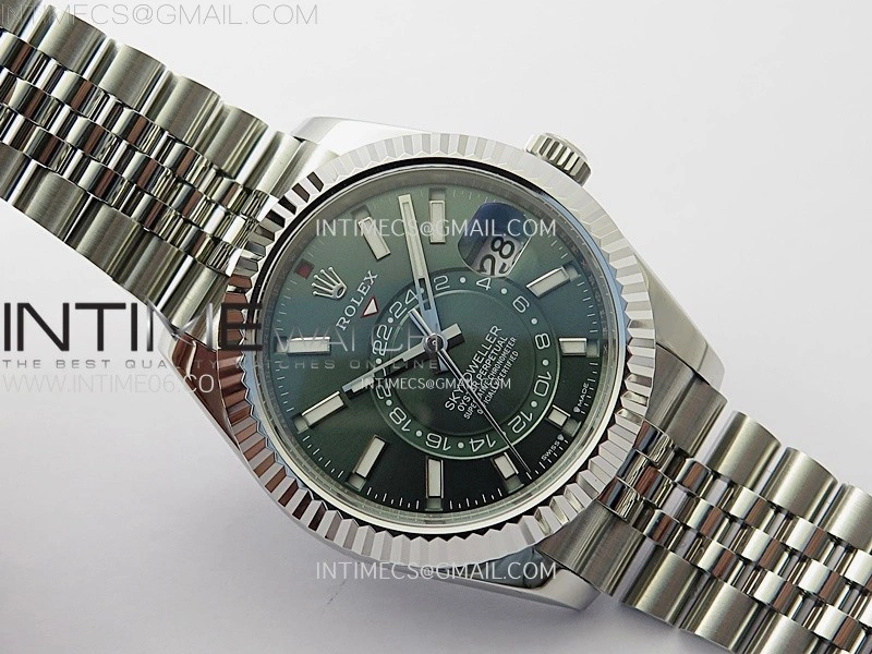 Sky-Dweller 326934 904L SS ZF 1:1 Best Edition Green Dial on Jubilee Bracelet Asian 2824