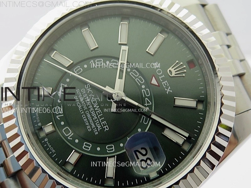 Sky-Dweller 326934 904L SS ZF 1:1 Best Edition Green Dial on Jubilee Bracelet Asian 2824