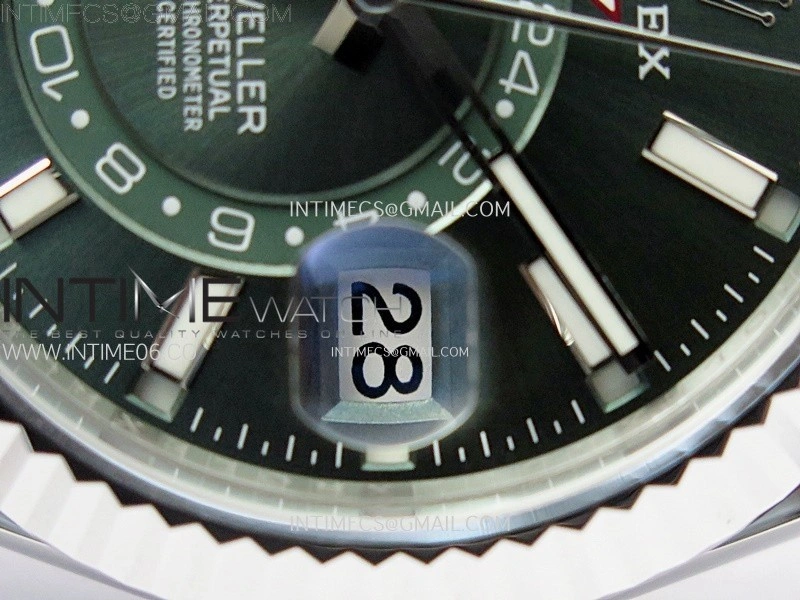 Sky-Dweller 326934 904L SS ZF 1:1 Best Edition Green Dial on Jubilee Bracelet Asian 2824