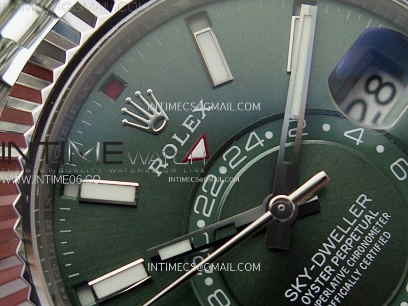 Sky-Dweller 326934 904L SS ZF 1:1 Best Edition Green Dial on Jubilee Bracelet Asian 2824