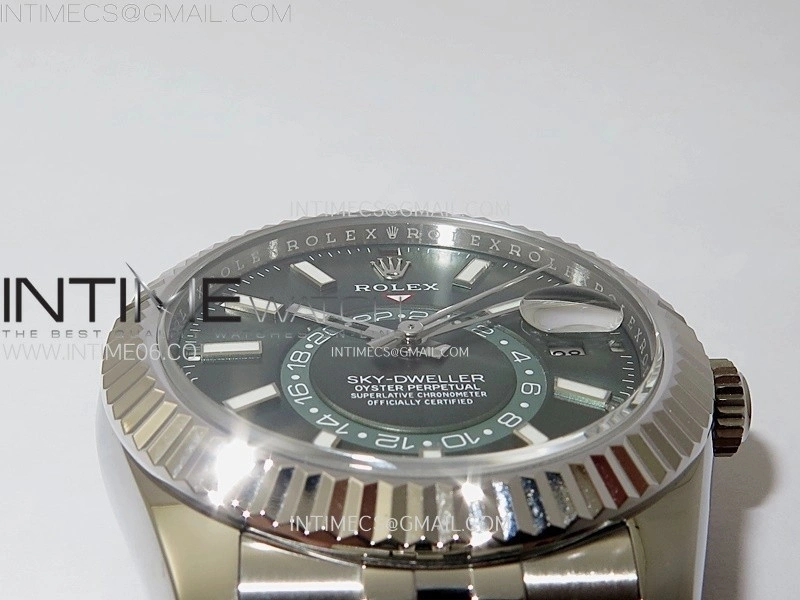 Sky-Dweller 326934 904L SS ZF 1:1 Best Edition Green Dial on Jubilee Bracelet Asian 2824