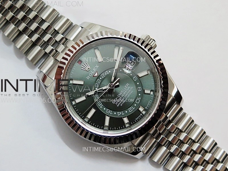 Sky-Dweller 326934 904L SS ZF 1:1 Best Edition Green Dial on Jubilee Bracelet Asian 2824