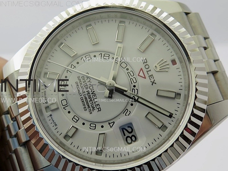 Sky-Dweller 326934 904L SS ZF 1:1 Best Edition White Dial on Jubilee Bracelet Asian 2824