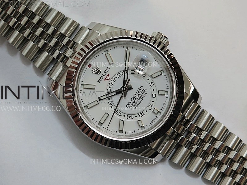 Sky-Dweller 326934 904L SS ZF 1:1 Best Edition White Dial on Jubilee Bracelet Asian 2824