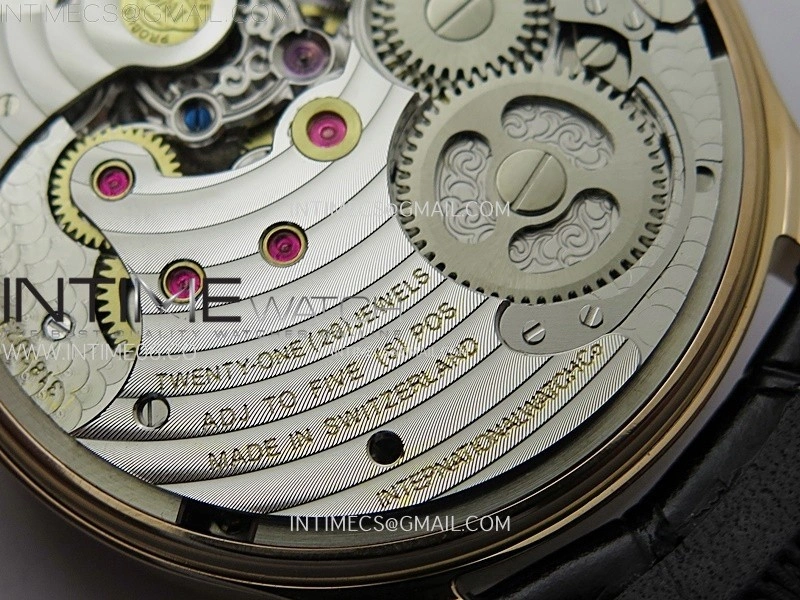 Portuguese Tourbillon Power Reserve RG AXF White Dial RG Numbers moonphase on Black Leather Strap