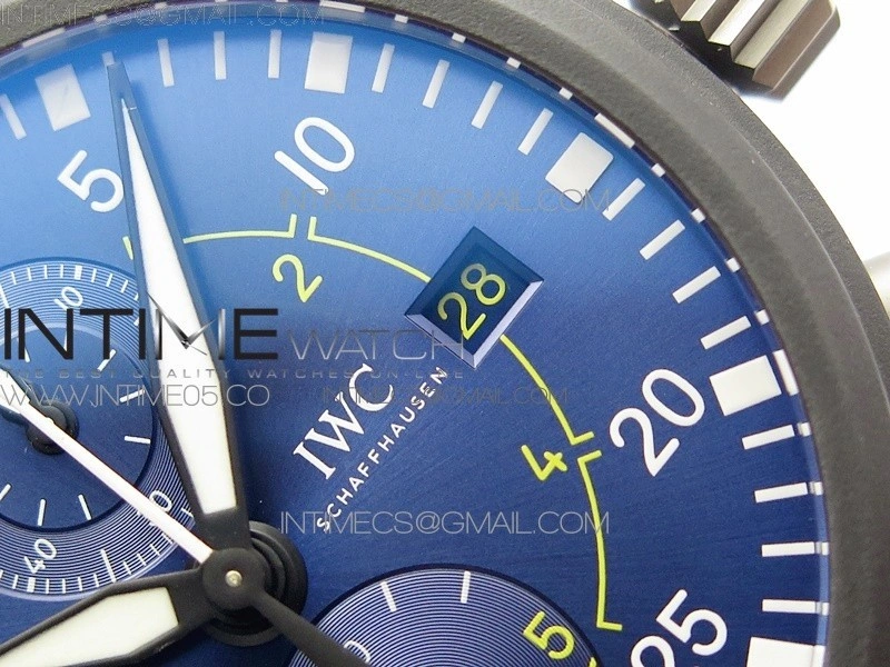 Pilot Chrono Blue Angels Black Ceramic ZF Best Edition on Blue Leather Strap A7750