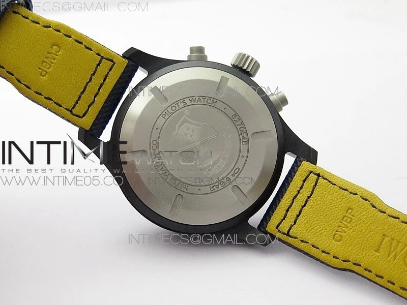 Pilot Chrono Blue Angels Black Ceramic ZF Best Edition on Blue Leather Strap A7750