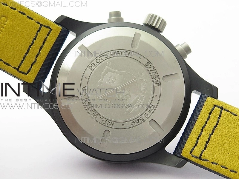 Pilot Chrono Blue Angels Black Ceramic ZF Best Edition on Blue Leather Strap A7750