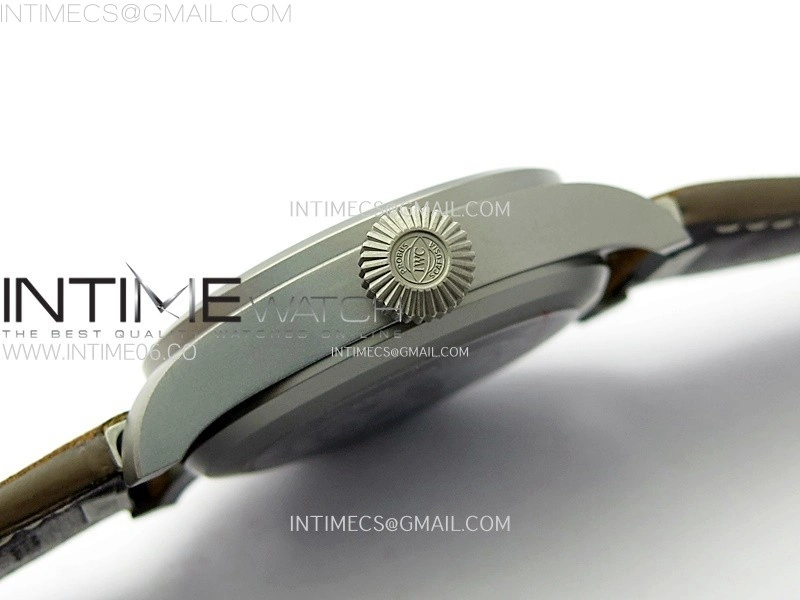 Big Pilot IW329701 Ti M+F 1:1 Best Edition Black Dial on Brown Leather Strap SEIKO 8N-24