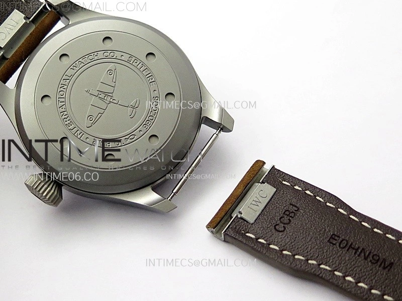 Big Pilot IW329701 Ti M+F 1:1 Best Edition Black Dial on Brown Leather Strap SEIKO 8N-24