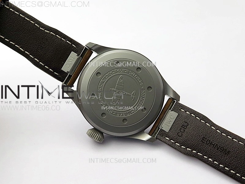 Big Pilot IW329701 Ti M+F 1:1 Best Edition Black Dial on Brown Leather Strap SEIKO 8N-24