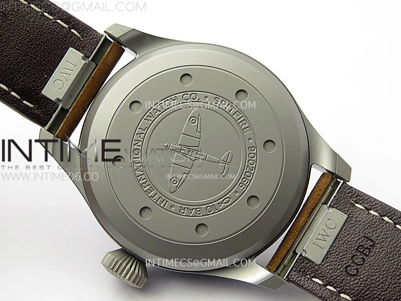 Big Pilot IW329701 Ti M+F 1:1 Best Edition Black Dial on Brown Leather Strap SEIKO 8N-24