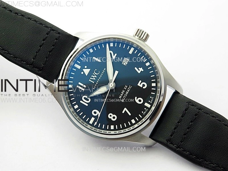 Pilot Mark XX IW328201 ZF 1:1 Best Edition Black Dial on Black Leather Strap A32111