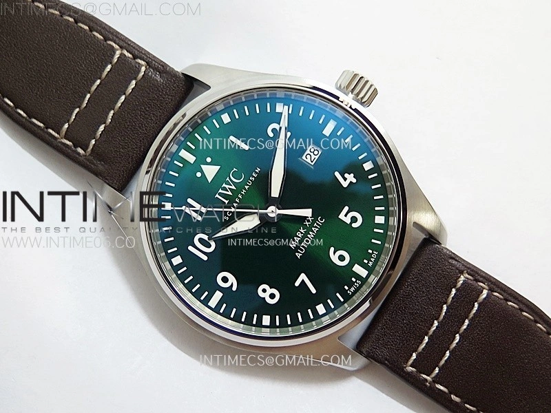 Pilot Mark XX IW328205 ZF 1:1 Best Edition Green Dial on Brown Leather Strap A32111