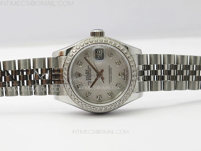 Datejust 28mm 279179 SS Crystals APSF Best Edition White MOP Dial Crystals Markers on SS Jubilee Bracelet NH05