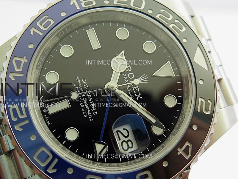 GMT-Master II 126710 BLNR Black Blue 904L SS Clean Plus 1:1 Best Edition Black Dial On Jubilee Bracelet DD3285 CHS