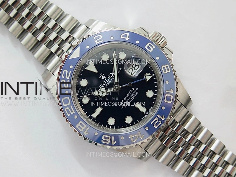 GMT Master II 126710 Dark Light Blue Ceramic 904L SS AR+F 1:1 Best Edition Blue Dial On Jubilee Bracelet DD3285 CHS