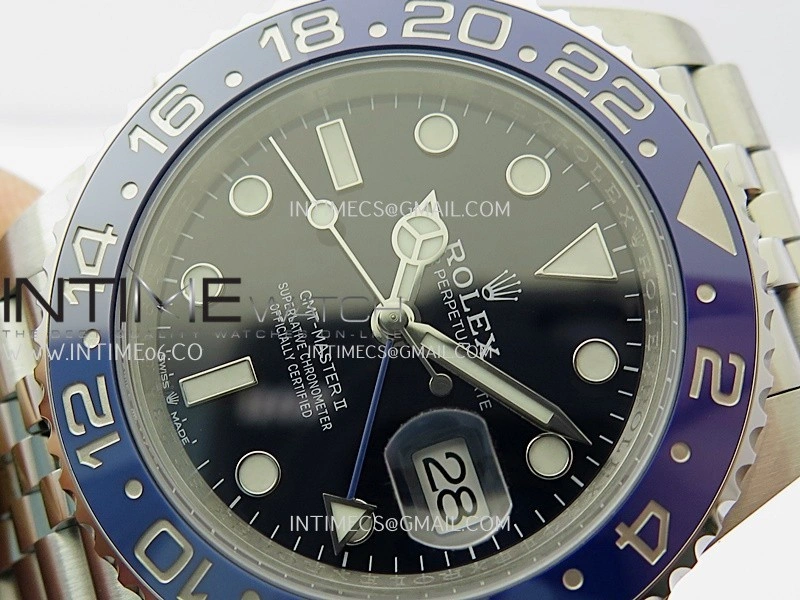 GMT Master II 126710 Dark Light Blue Ceramic 904L SS AR+F 1:1 Best Edition Blue Dial On Jubilee Bracelet DD3285 CHS