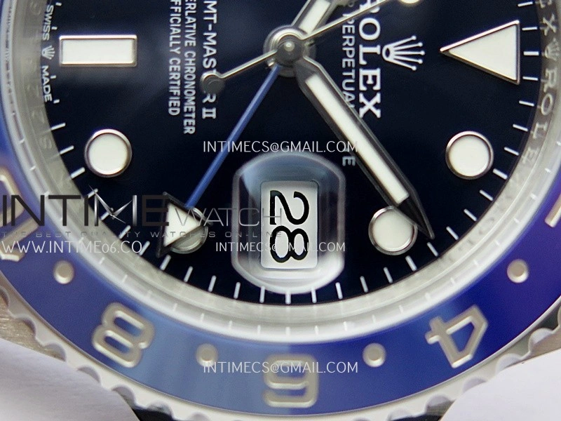 GMT Master II 126710 Dark Light Blue Ceramic 904L SS AR+F 1:1 Best Edition Blue Dial On Jubilee Bracelet DD3285 CHS