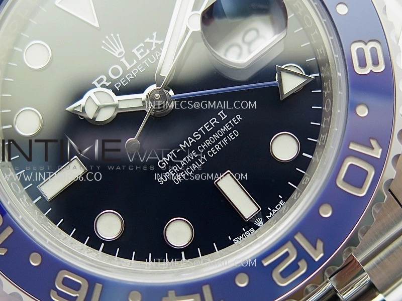 GMT Master II 126710 Dark Light Blue Ceramic 904L SS AR+F 1:1 Best Edition Blue Dial On Jubilee Bracelet DD3285 CHS