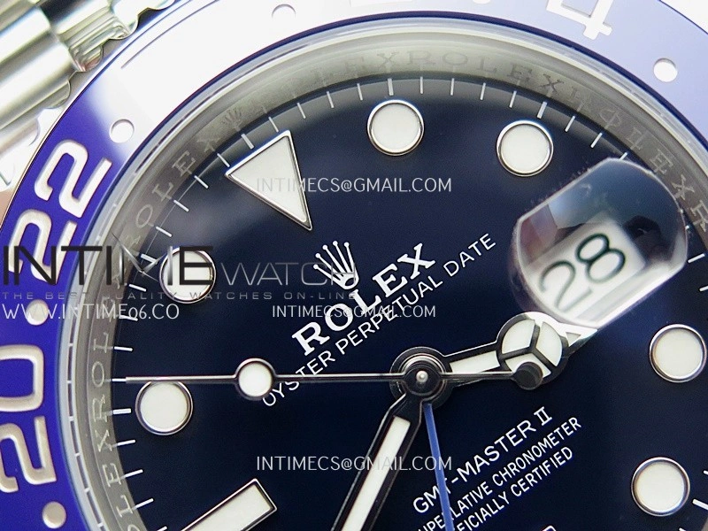 GMT Master II 126710 Dark Light Blue Ceramic 904L SS AR+F 1:1 Best Edition Blue Dial On Jubilee Bracelet DD3285 CHS