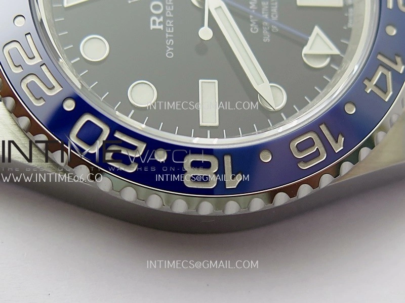 GMT Master II 126710 Dark Light Blue Ceramic 904L SS AR+F 1:1 Best Edition Blue Dial On Jubilee Bracelet DD3285 CHS