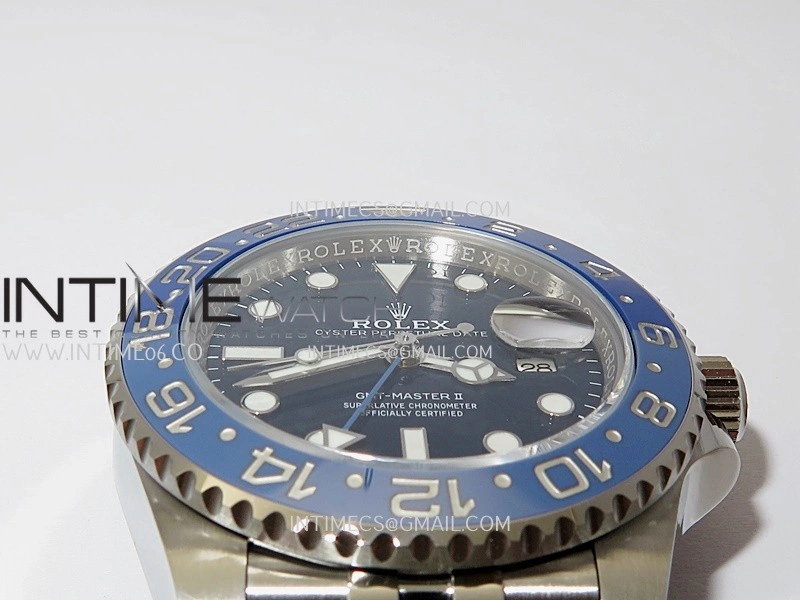GMT Master II 126710 Dark Light Blue Ceramic 904L SS AR+F 1:1 Best Edition Blue Dial On Jubilee Bracelet DD3285 CHS