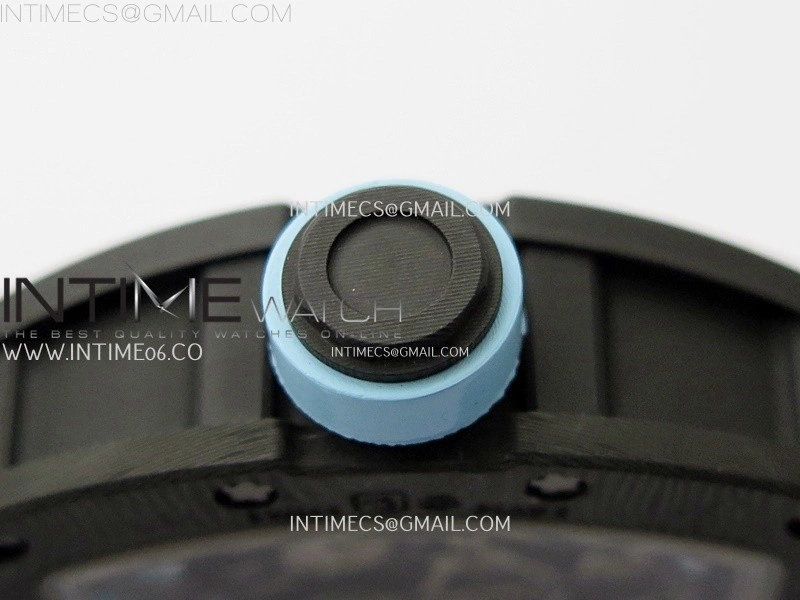 RM055 Real NTPT Blue Inner RMF Best Edition Skeleton Dial on White Rubber Strap RMUL2 Super Clone